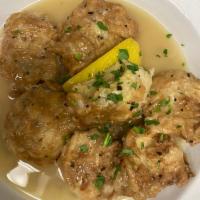Artichoke Francaise · Artichokes dipped in egg and sautéed in a lemon and butter sauce