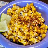 Baja street corn off the cob  · Char-grilled sweet corn off the cob brushed lightly with lime mayo, chili powder and cotija ...