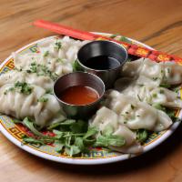 POTSTICKERS (PORK) · FRIED DUMPLINGS WITH JUICY FILLINGS, SOY SAUCE FOR DIPPING! 