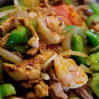1. Fajitas · Fajitas steak, chicken or mixed. Served with refined beans, guacamole, sour cream and tortil...