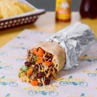 Baja Burrito · Tortilla, rice, choice of beans, your choice of meat, cheese, and pico de gallo.