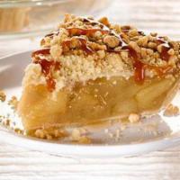 CARAMEL APPLE (Slice) · Luscious apples with a crumb topping and rich caramel drizzle.