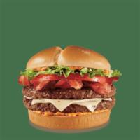 FlameThrower® GrillBurger™ · Two 1/4 lb.* 100% beef burger topped with DQ® fiery FlameThrower® sauce, melted pepper jack ...
