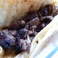 Beef Fajita Taco · Marinated and grill-to-order beef skirt steak sliced and served on tortilla with your choice...