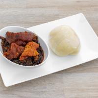 Efo Riro with Assorted Meat · West African style leafy vegetables spices stew with iru beans.