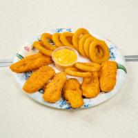Chicken Fingers with Onion Rings  · 5 pieces. 