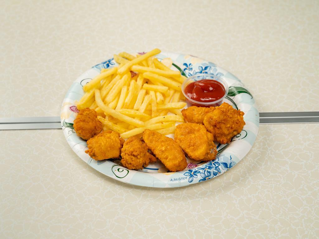 Wings with Fries  · Cooked wing of a chicken coated in sauce or seasoning.