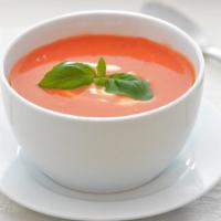 Roasted Tomato Basil Soup · Warm roasted natural tomatoes and fresh basil leaves, combined with cream. Tomato sauce and ...