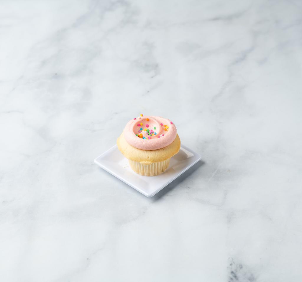 Dance Party Cupcake · Pink vanilla buttercream swirled onto vanilla butter cake with a sprinkling of colorful confetti makes for one very sweet party indeed.