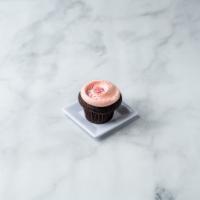 The Kate Cupcake · Pink vanilla buttercream atop chocolate cake, sprinkled with fun pink and white sprinkles ma...