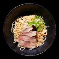 Duck Tsukemen · Yuzu, black bean garlic oil, fried scallion, wood ear mushroom, menma, fresh scallion and to...