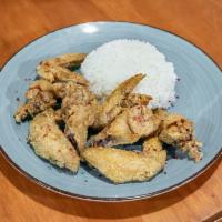 Tang Tang Chicken Wings · (4 ct) Crispy fried chicken wings cut into pieces, tossed in a garlic sweet and sour savory ...