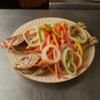 Escovitched Snapper · Whole fish.