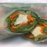 Fresh Salad Rolls · Fresh romaine, lettuce, carrot, cilantro wrapped with rice paper served with peanut sauce.