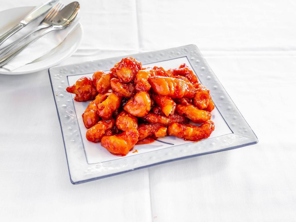 38. Sweet and Sour Chicken · Sweetened sauce with vinegar base.