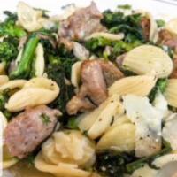 Orecchiette Abruzzese · Crumbled sausage, broccoli rabe sauteed in fresh garlic and olive oil. 