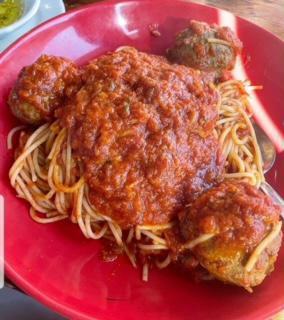 Spaghetti and Meatballs · Long thing pasta with meatballs. 