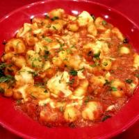 Gnocchi Sorrentino · Red sauce and melted mozzarella. Vegetarian dish.