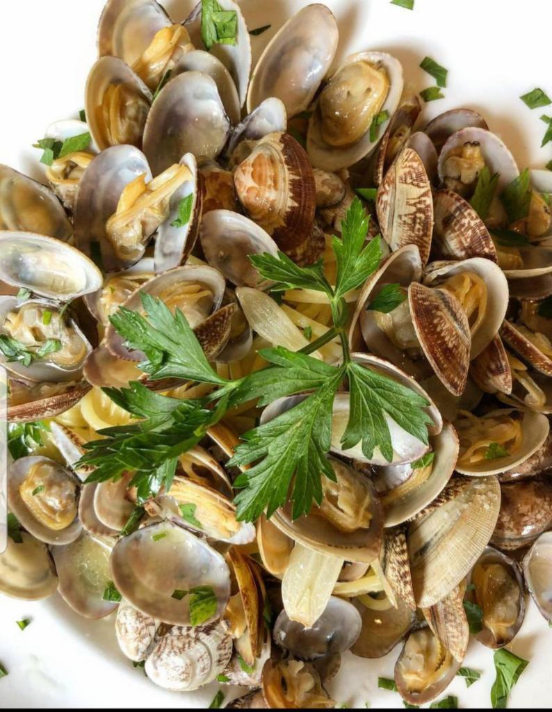 Linguine Clam Sauce · Ribbon pasta with red or white clam sauce.