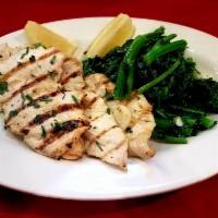 Grilled Chicken and Broccoli Rabe · Rapini. Grilled chicken with green cruciferous vegetable. 