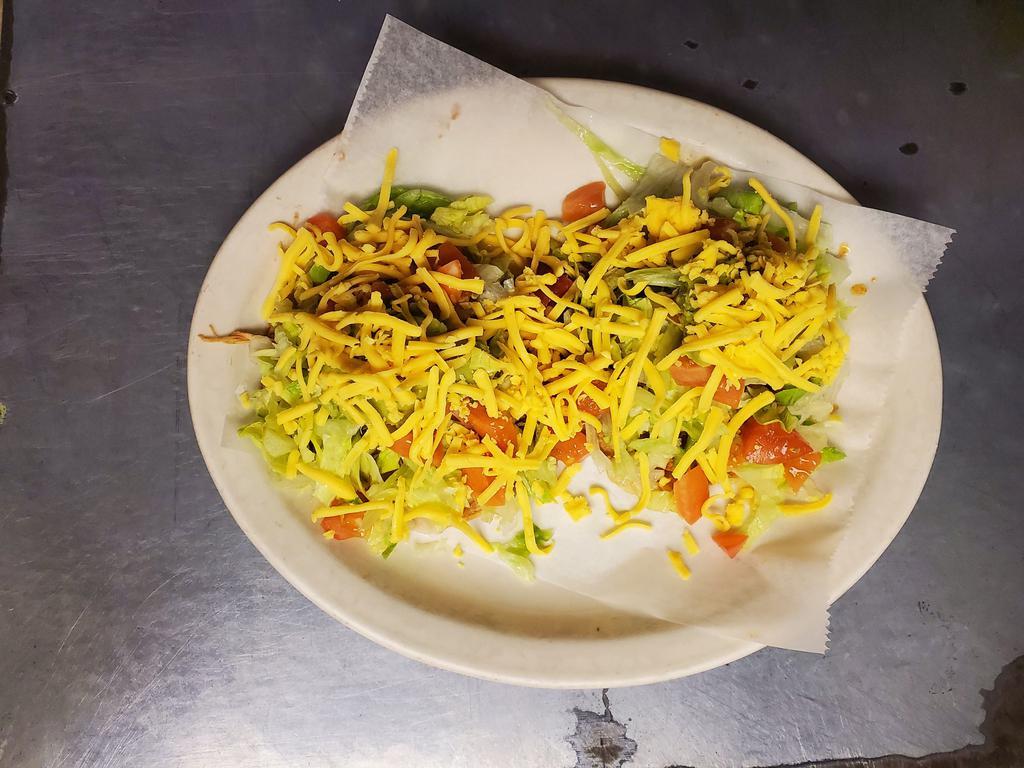 2 Chalupa Compuestas · Comes with Beef or Chicken Beans Salad Cheese Avocado 
