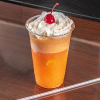 Float Orange Creamsicle · Vanilla ice cream, orange soda, whip cream and cherry.