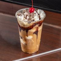 Float Root Beer · Vanilla ice cream, whip cream, cherry and chocolate syrup.