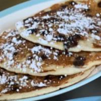 Pancake Platter Breakfast · Chocolate chip, banana or Nutella.