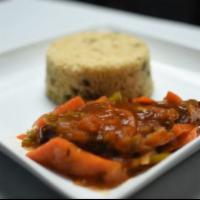 Stew Kingfish Meal · Slow cooked soup.