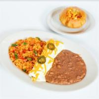 Tina’s · one puffed crispy beef taco & one sour cream chicken enchilada