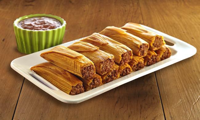 Tamale Family Pack · 8 Beef or Pork Tamales. Served with Rice, Refried Beans, Salsa, Queso, Guacamole and Chips