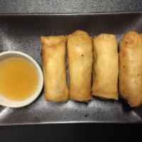 Thai Spring Roll · Glass noodle, carrot and cabbage served with plum sauce. (Vegan Friendly)