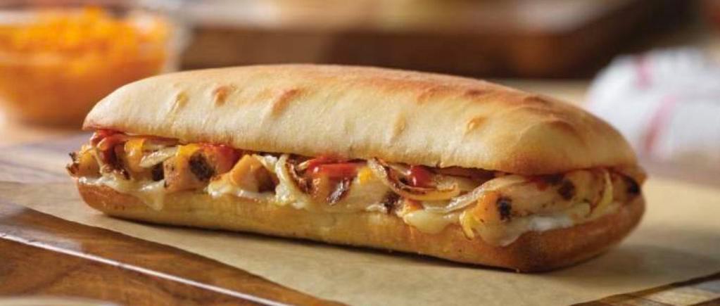Buffalo Chicken Sandwich · Grilled chicken, onion, provolone cheese, cheddar cheese, hot sauce and blue cheese.