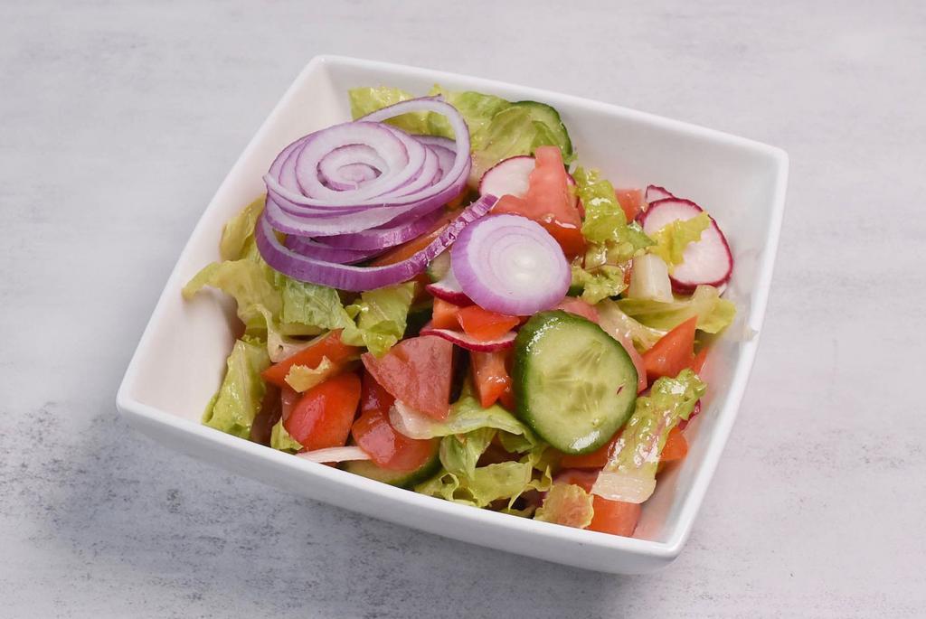 Vegan Salad	 · Fresh seasonal vegetables dressed with olive oil and lemon juice.