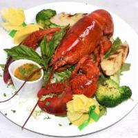 1/2 lb. Boiled Lobster Dinner · Served with lemon garlic sauce and baguette.