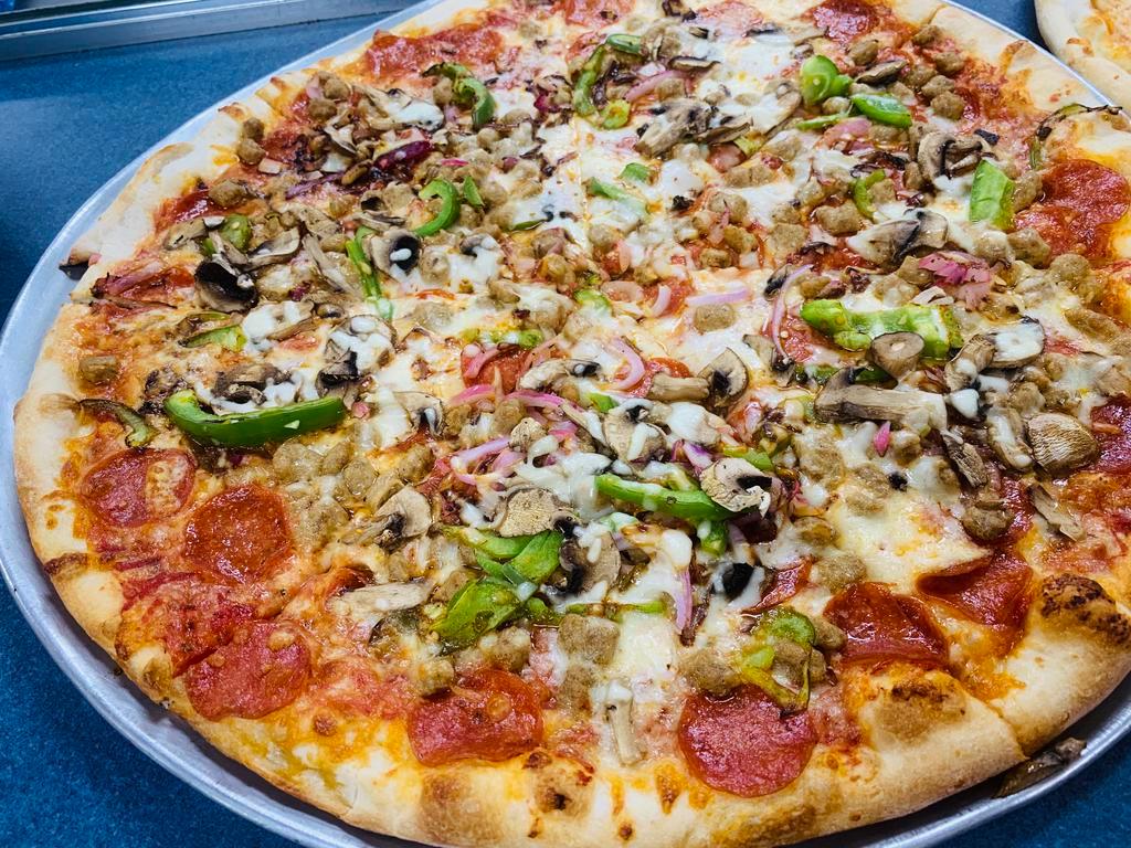 Supreme Pizza · Pepperoni, sausage, onion, pepper, mushroom.
