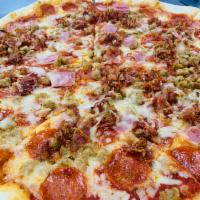 Meat Lover Pizza · Pepperoni, sausage, meatball, bacon, ham.