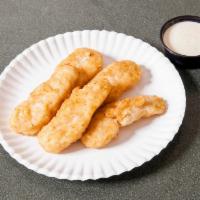 Chicken Fingers · Served with BBQ, honey mustard or ranch sauce.