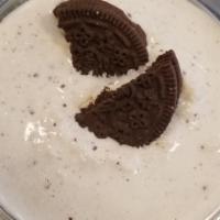 Organic Cookie Crunch · 20 oz. Choice of milk, vanilla and organic sandwich cookies with 30g vanilla whey protein.