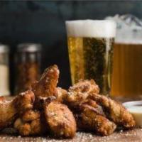 6 Pieces Chicken Wings · Buffalo, BBQ or garlic Parmesan wings with ranch or blue cheese on the side.
