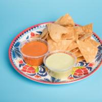Chips and Salsa · Homemade tortilla chips and salsa.