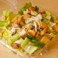 Caesar Salad · Romaine lettuce, traditional Caesar dressing with Parmesan cheese and croutons.