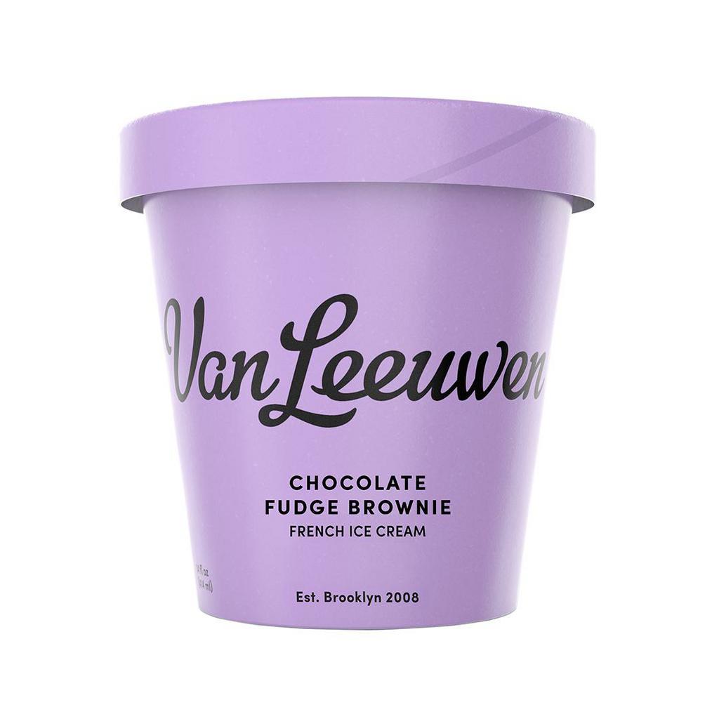 Van Leeuwen Ice Cream Chocolate Fudge Brownie · Nothing makes us happier than this Chocolate Fudge Brownie Ice Cream by Van Leeuwen Ice Cream. Now, are rich chocolate fudge and chewy chocolate brownies good for you? Probably not. But on the other hand, are rich chocolate fudge and chewy chocolate brownies good for you? Probably. That’s just science. Contains gluten, dairy, and eggs. We cannot make substitutions.