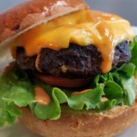 Cheese Burger · Comes with American cheese, lettuce, tomato, mayo and red onions. 
