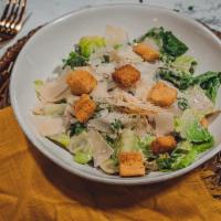 Caesar Salad · Romaine lettuce with Caesar dressing croutons and Parmesan. Add chicken breast and shrimp fo...