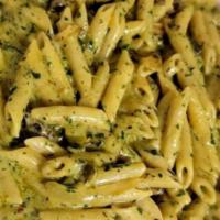 Spinach＆Mushroom Alfredo · Seasoned baby spinach , broccoli , carrots and mushrooms cooked with green onions, garlic, p...