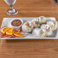 Peculiar Rolls  · Fresh spring rolls made with cream cheese, shrimp, crab meat, fresh carrots, and lettuce rol...