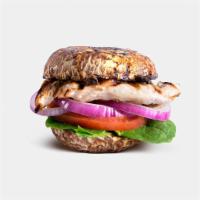 Portobello Sandwich · All-natural chicken, tomatoes, red onions, and spinach in between 2 portobello mushroom caps...