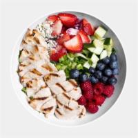Berry Lovers Salad · Grilled all-natural chicken, spring mix, cucumbers, green onions, strawberries, blueberries,...