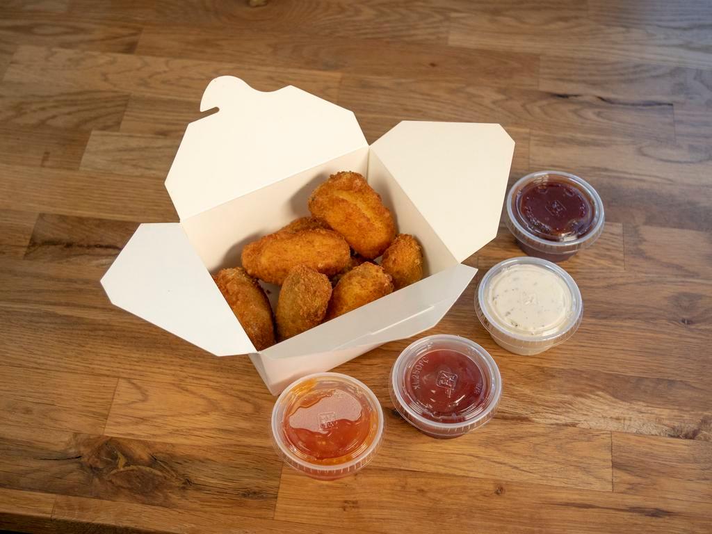 Jalapeno Poppers · (8 pieces) Lightly breaded with a cream cheese filling served with your choice of dipping sauce.